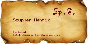 Szupper Henrik névjegykártya